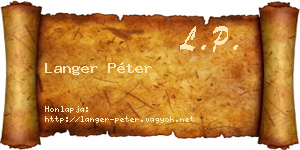 Langer Péter névjegykártya