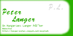 peter langer business card